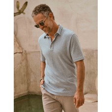 Cloud™ Stripe Short-Sleeve Polo - Sky Blue Stripe