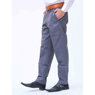 Men's Wrinkle-Free 100% Cotton Trouser Grey