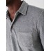 Towel Terry Long-Sleeve Polo - Fall Heather Grey